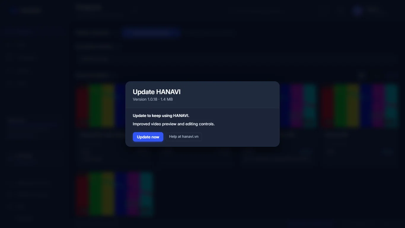 Update channel and available version dialog