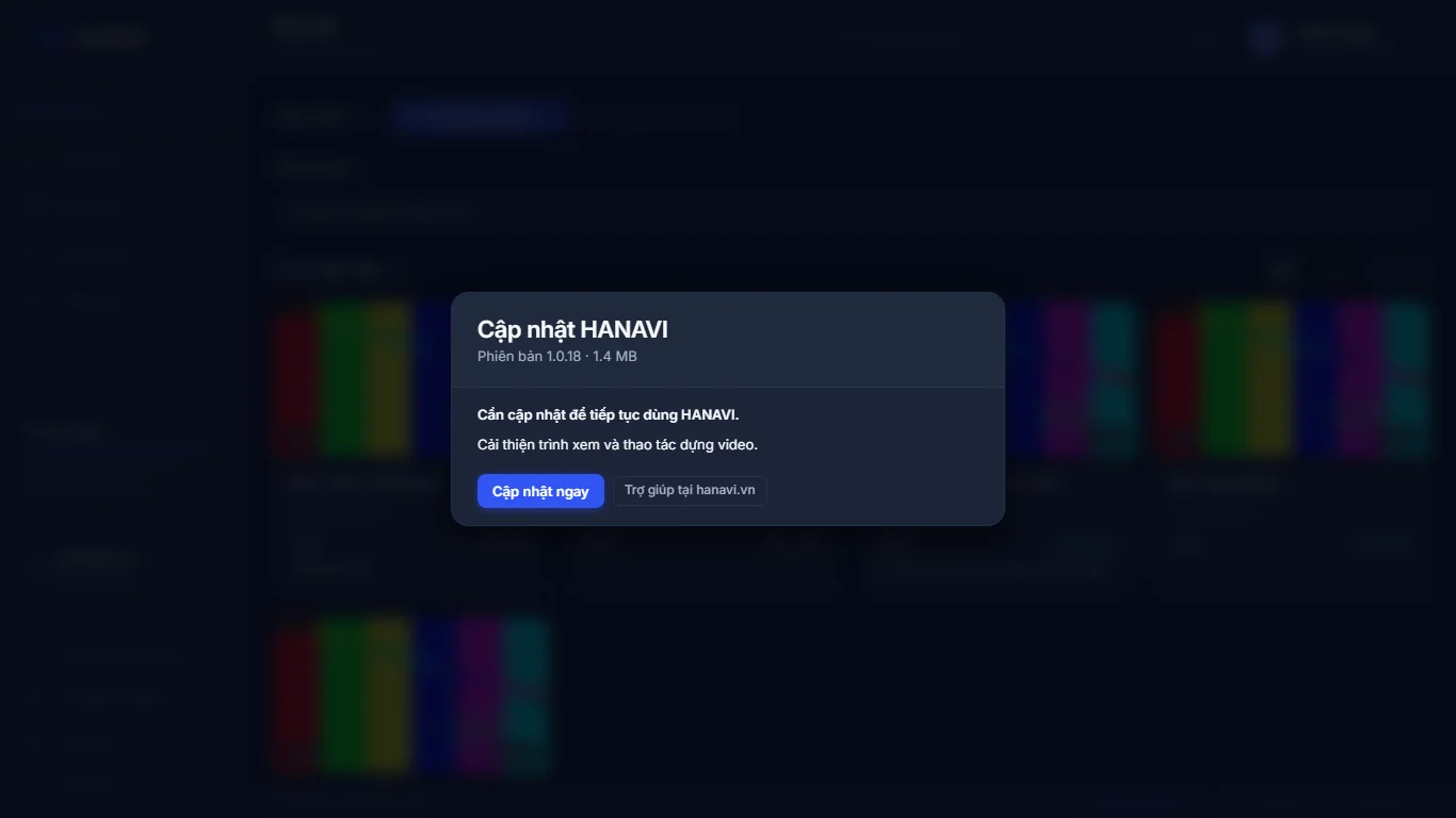 Kênh cập nhật và hộp có bản mới
