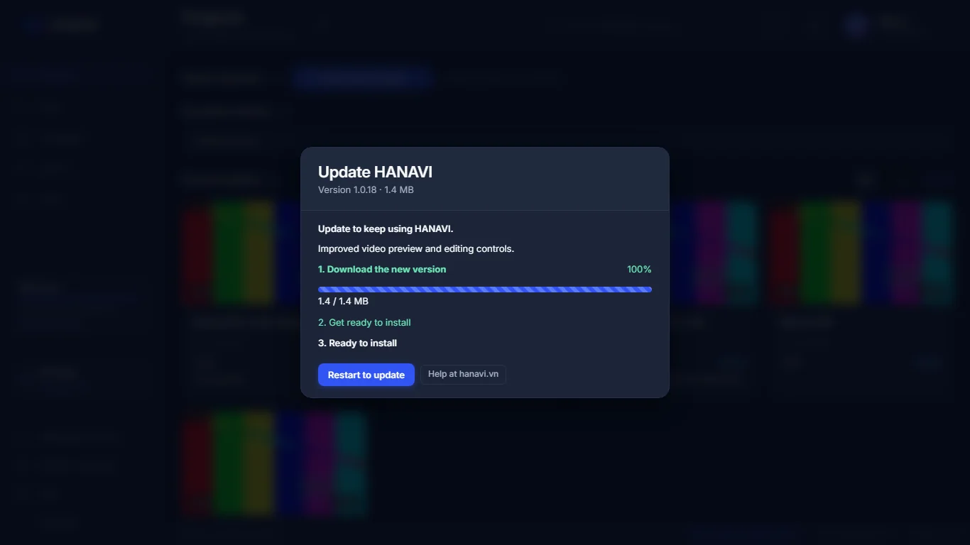 Ready to restart for update