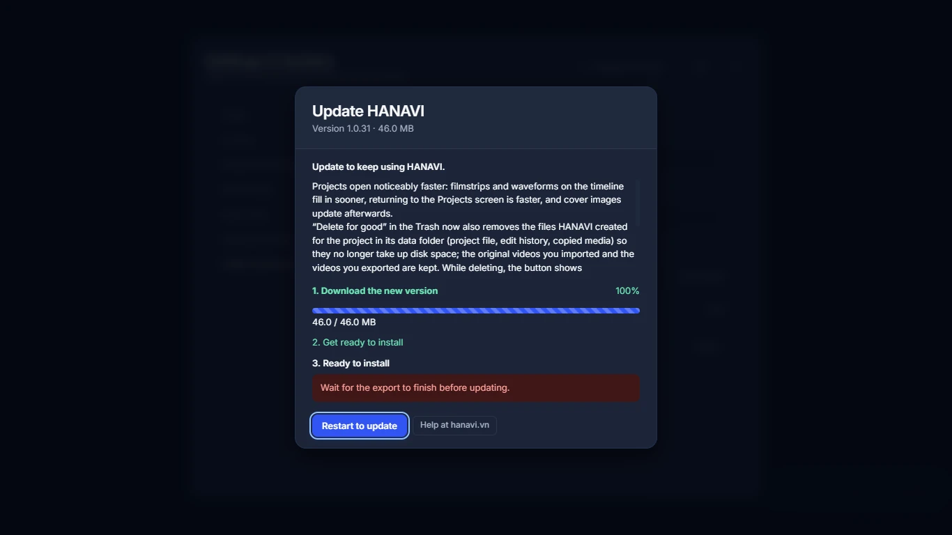 Waiting for running work to finish before updating