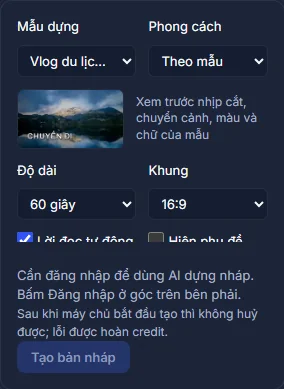 Chọn tư liệu và xem trước mẫu