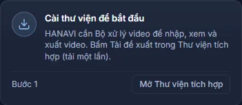 Màn Dự án chưa cài thư viện, có thẻ Bước 1